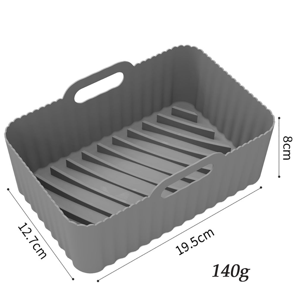 Thick Air Fryer Silicone Tray Rectangle Oven Baking Tray Basket Reusable Liner Insert Dish For Airfryer Pan Accessories