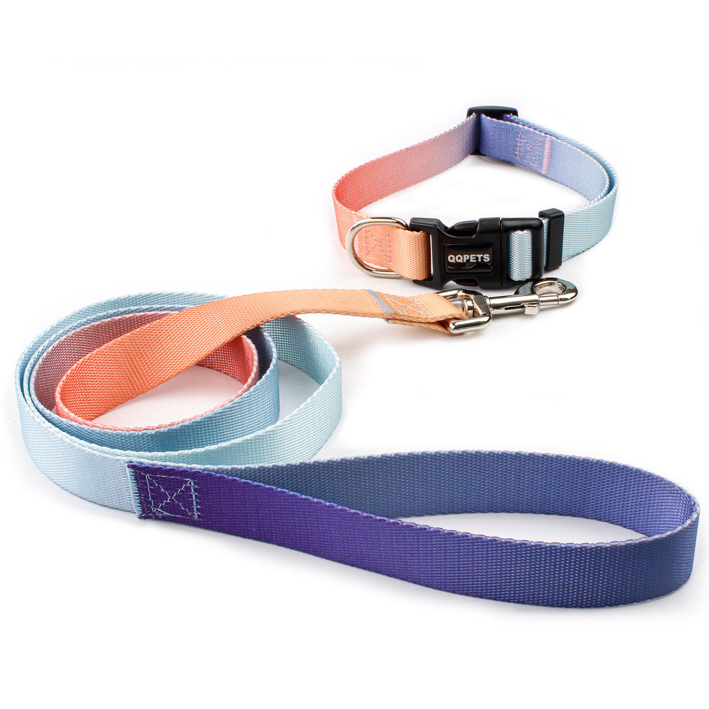 Pet Dog Collar Leash Gradient Solid Color