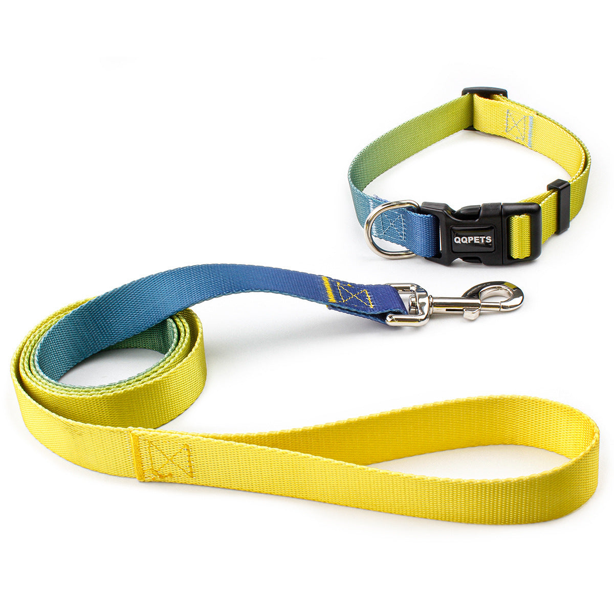 Pet Dog Collar Leash Gradient Solid Color