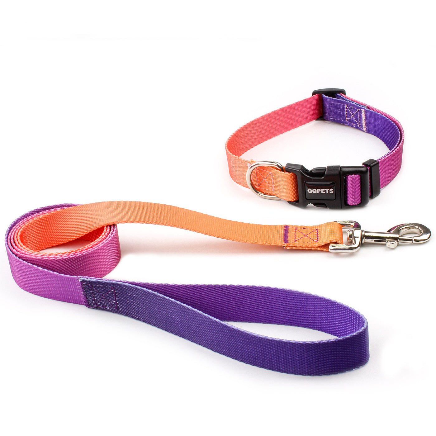 Pet Dog Collar Leash Gradient Solid Color