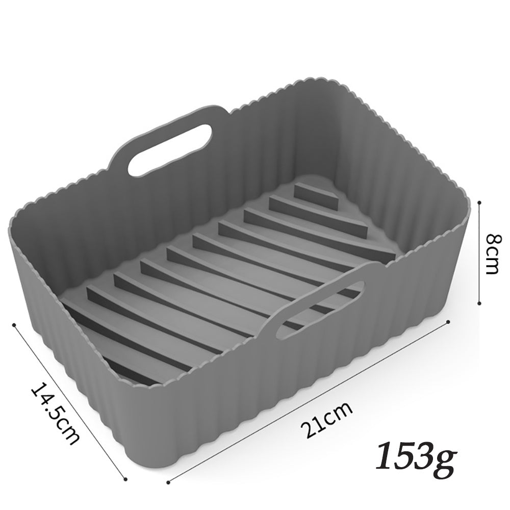 Thick Air Fryer Silicone Tray Rectangle Oven Baking Tray Basket Reusable Liner Insert Dish For Airfryer Pan Accessories