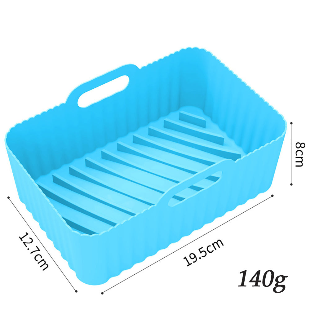 Thick Air Fryer Silicone Tray Rectangle Oven Baking Tray Basket Reusable Liner Insert Dish For Airfryer Pan Accessories