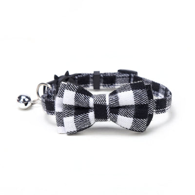 Pet Collar Bell Bow British Plaid