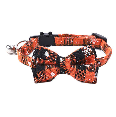 Pet Collar Bell Bow British Plaid