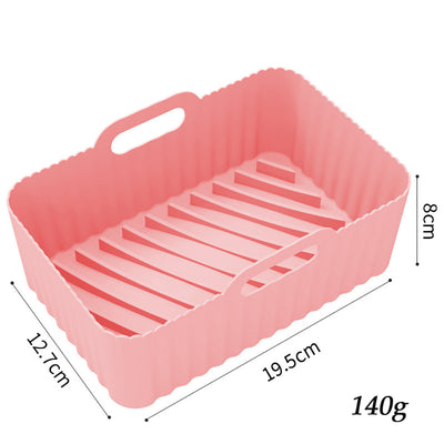 Thick Air Fryer Silicone Tray Rectangle Oven Baking Tray Basket Reusable Liner Insert Dish For Airfryer Pan Accessories