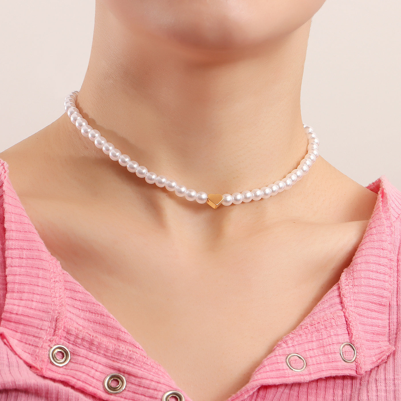 Colorful Light Luxury Baroque Pearl Love Necklace Necklace Women