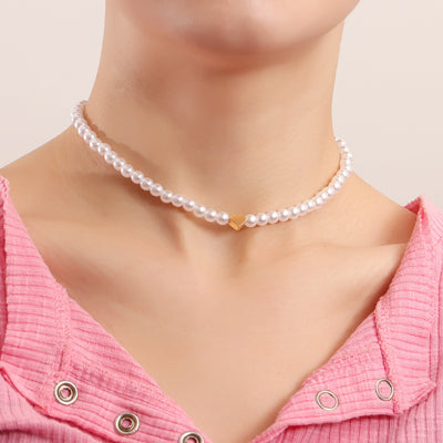 Colorful Light Luxury Baroque Pearl Love Necklace Necklace Women