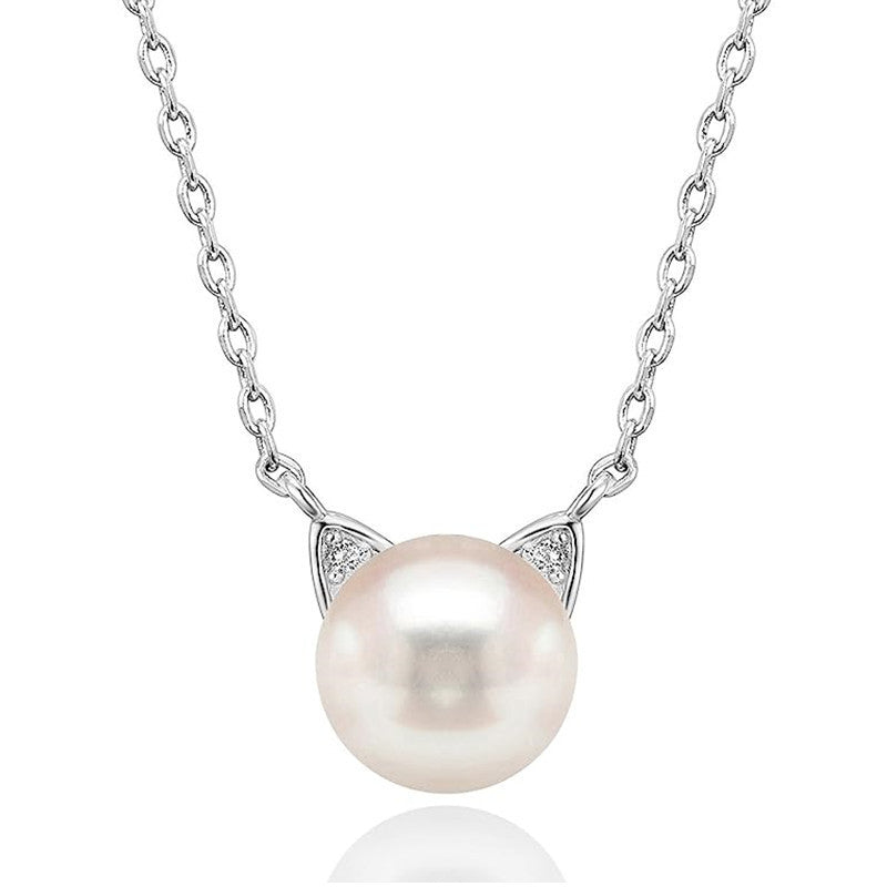 Fashion Cat Ear Pearl Necklace