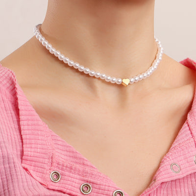 Colorful Light Luxury Baroque Pearl Love Necklace Necklace Women