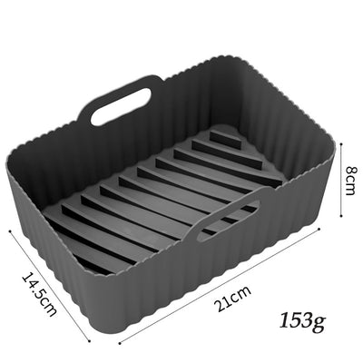 Thick Air Fryer Silicone Tray Rectangle Oven Baking Tray Basket Reusable Liner Insert Dish For Airfryer Pan Accessories