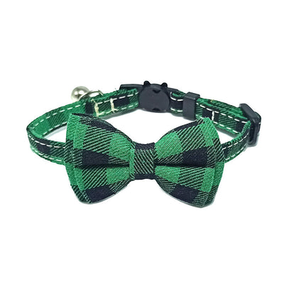 Pet Collar Bell Bow British Plaid