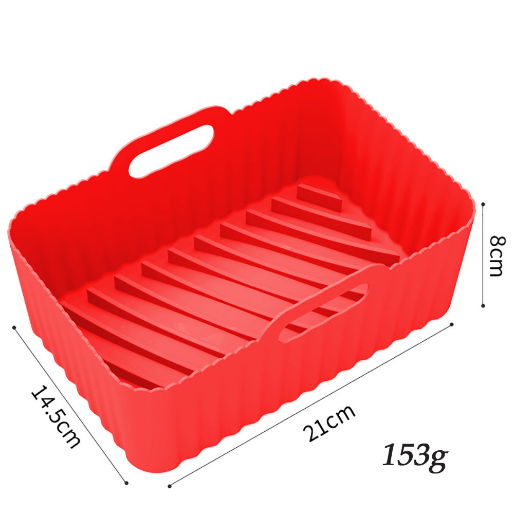 Thick Air Fryer Silicone Tray Rectangle Oven Baking Tray Basket Reusable Liner Insert Dish For Airfryer Pan Accessories