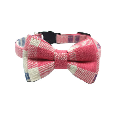 Pet Collar Bell Bow British Plaid