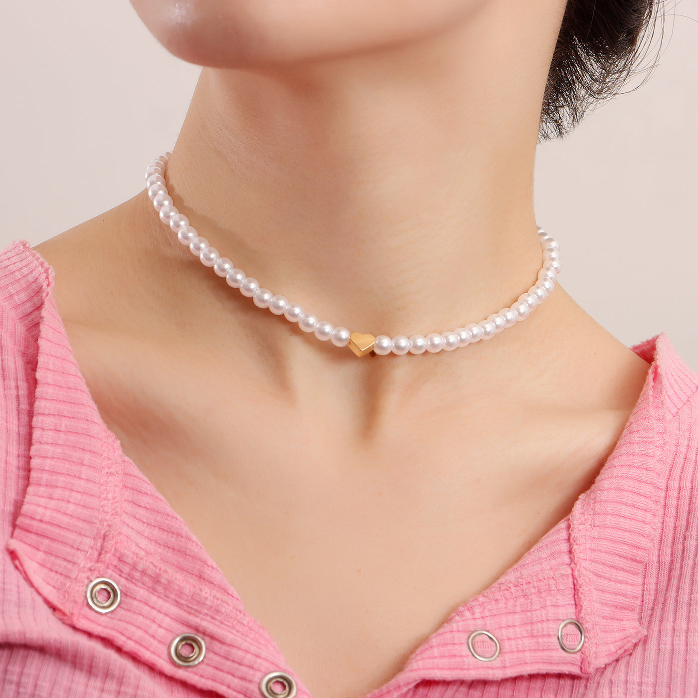 Colorful Light Luxury Baroque Pearl Love Necklace Necklace Women