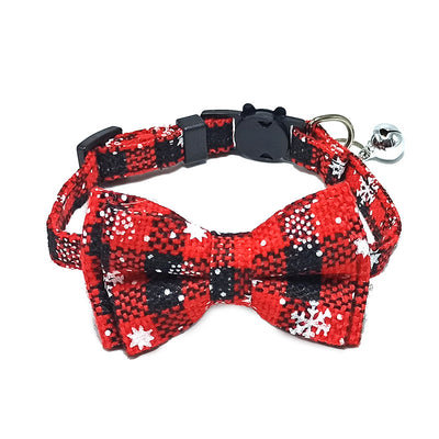 Pet Collar Bell Bow British Plaid