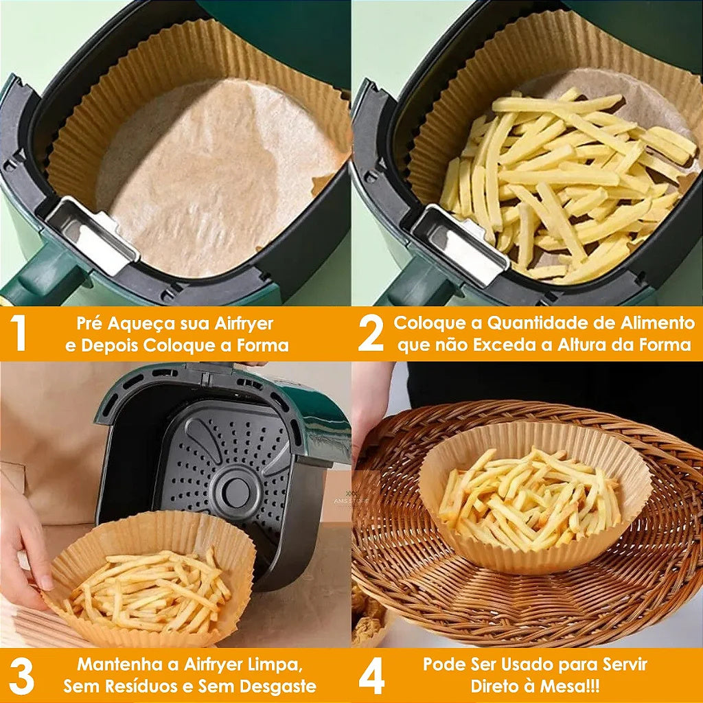 Paper Liner Airfryer Carpet Non-stick Shape 50 Units Disposable