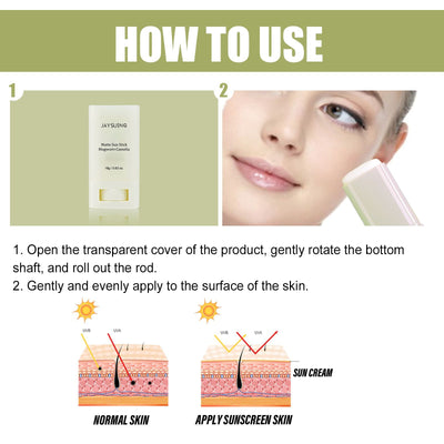 Jaysui Matte Protective Stick Protects UV Rays, Moisturizes, Repairs, Brightens Skin, Refreshing Skincare Cream For Summer